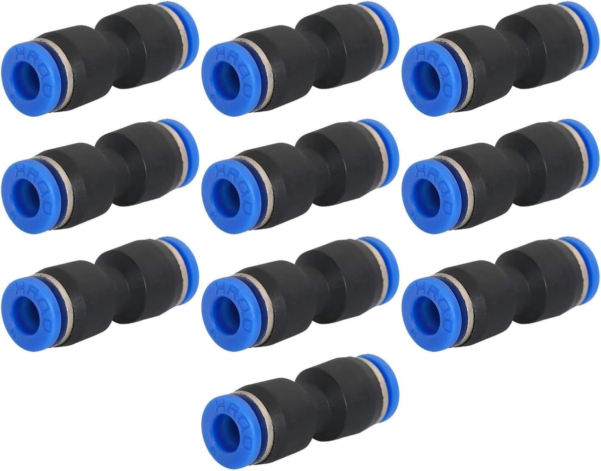 Compressed Air Hose Connector 8 mm en 6 mm - Blauwe en Zwarte BSPT - Universele Compatibiliteit - ShopVlot