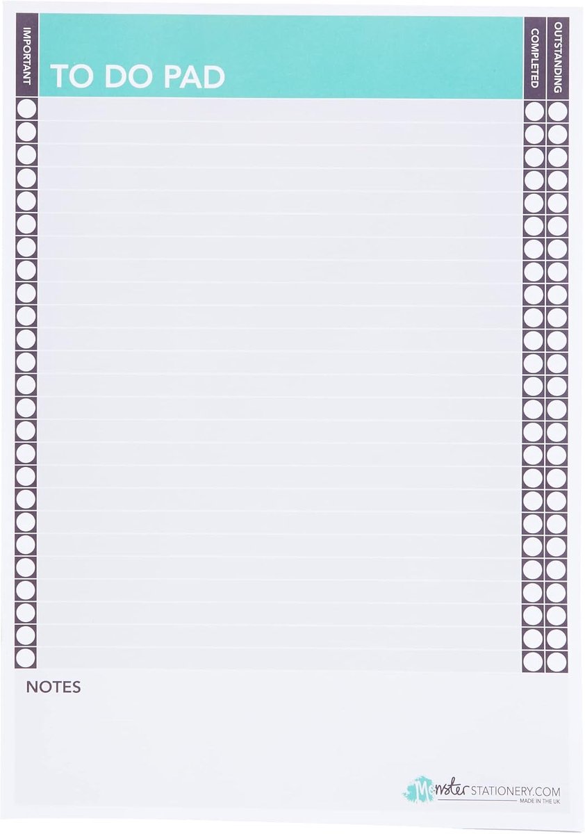 A4 to do pad - dagelijkse schedule planner - 60 vellen - ideaal voor organisatie - ShopVlot