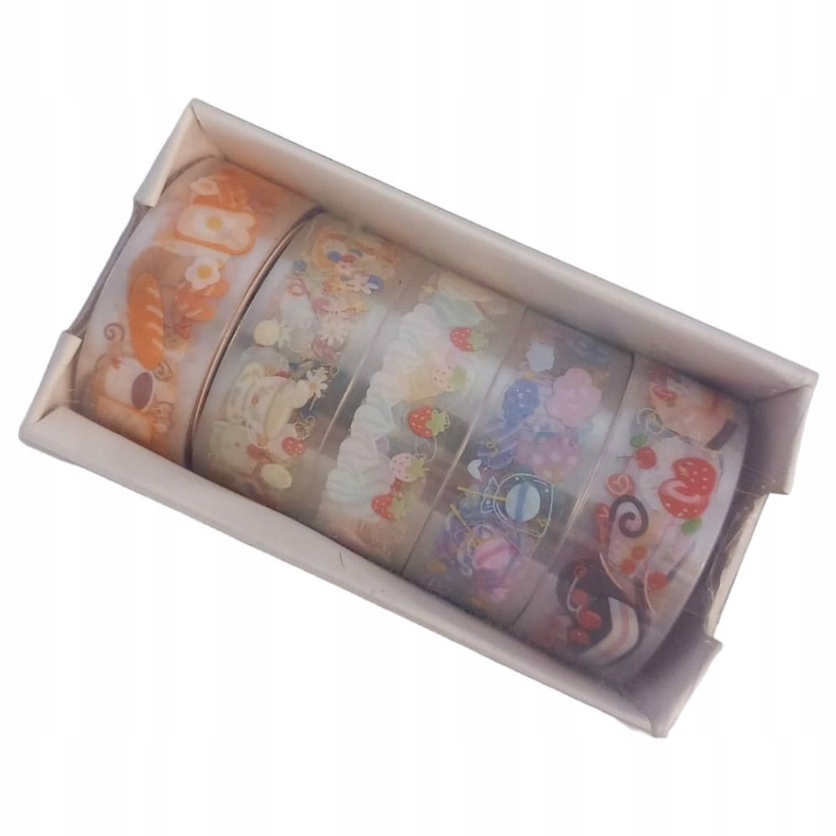 Decoratieve Washi Tape Set - 5 Rollen met Snoepmotief