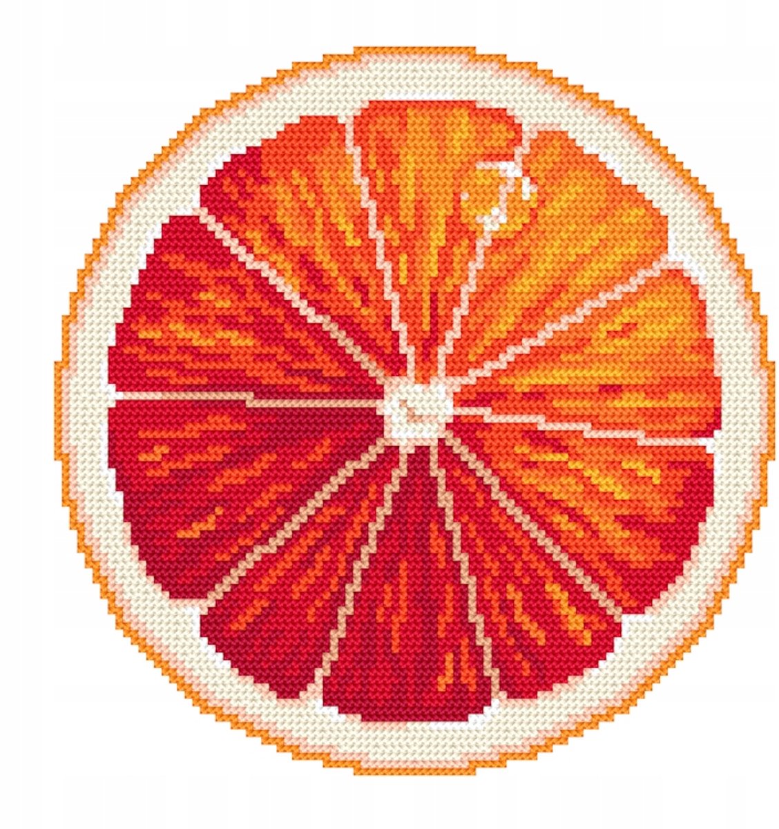 Merkloos Kruissteek Borduurpakket - Grapefruit Fruit - Keuken
