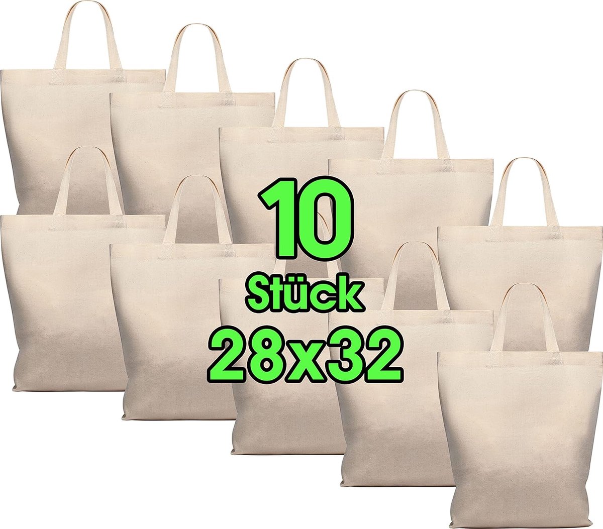 Cotton totebags 28 x 32 cm - midi - ongeprint - ideaal voor schilderen of bedrukken - SnelShoppen