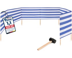 Garronda 10m Strand Windscherm Met Stokken - Windscherm Strand – Windscherm – Rubberen hamer – Strepen – GD-EX-Wb-10m