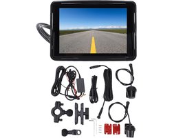 Motor Dashcam Set - Motorfiets Camera Systeem - Veilige Ritten Vastleggen - IP67 Waterdicht Ontwerp - 5 Inch Touchscreen - Zwart