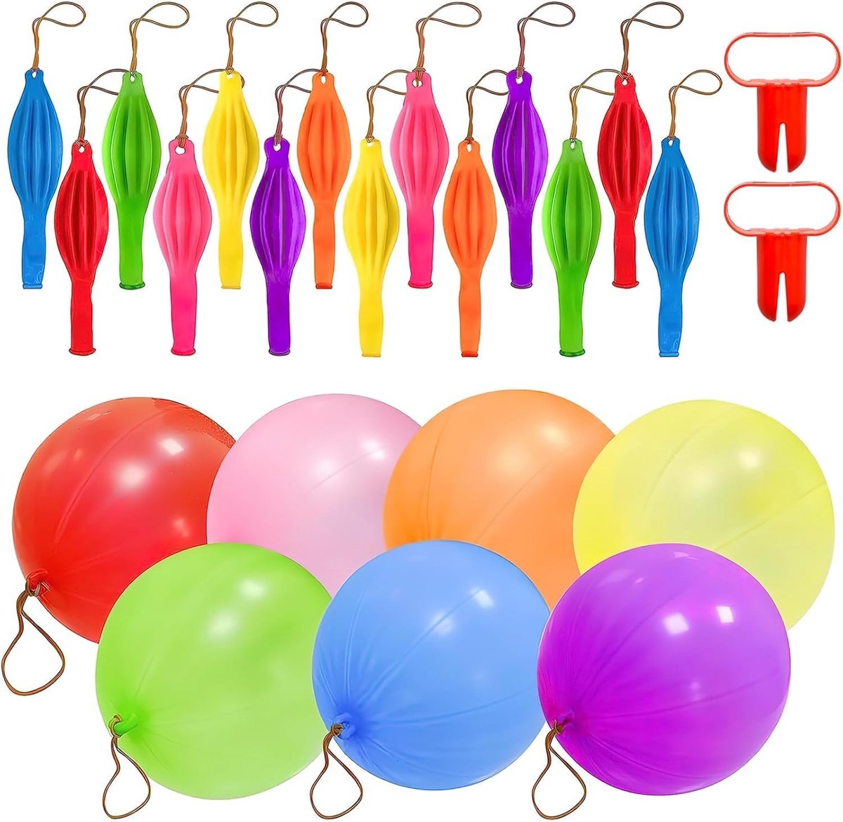 Punchballonnen set van 30 - 40 cm stevige perforatieballonnen - 2 knoppen - leuk voor kinderen op feesten - SnelShoppen