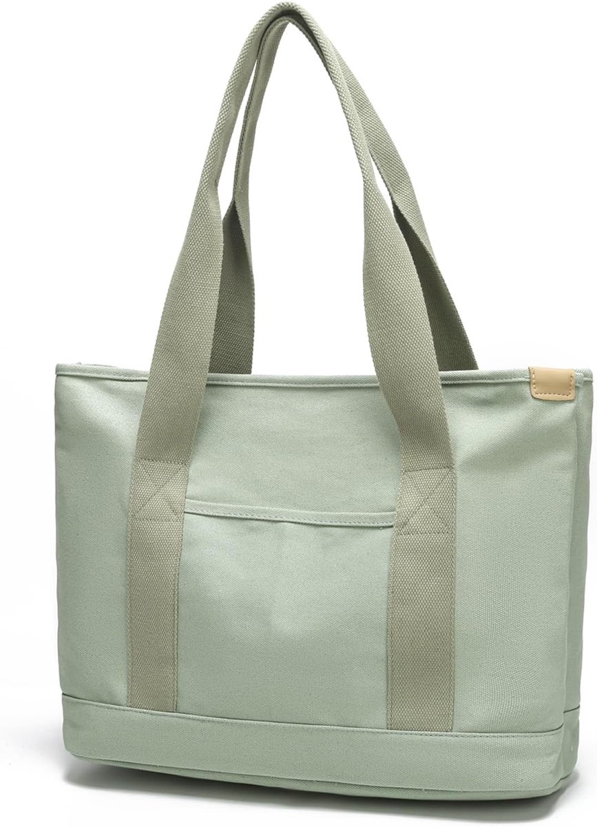 Canvas shopping bag grote capaciteit - casual ontwerp - met handvat - ideaal voor werk en reizen - SnelShoppen