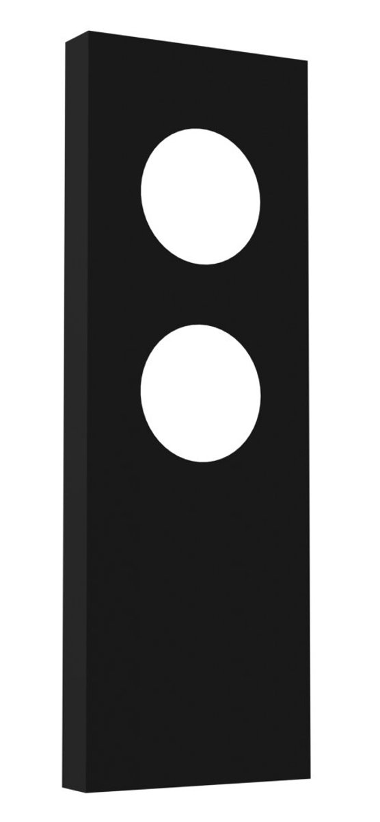 Nysit Cover 2L zwarte lampenkap in staal, hoekig design met scherpe hoeken, voor 2 lichtpunten, Premium-collectie