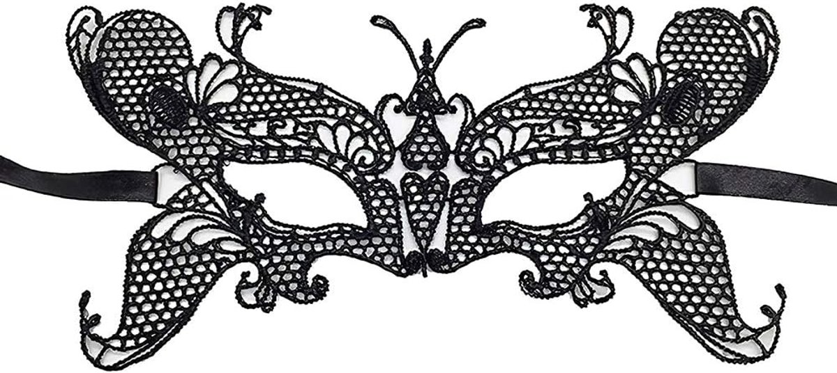 Oogmasker dames zwart kant - sexy ontwerp - perfect voor maskerade feest - SnelShoppen