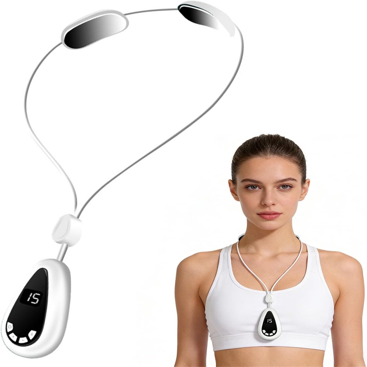 carmdering - Massageapparaten -Nekmassage Apparaat met Warmtetherapie - 3 Warmtestanden - 6 Standen & 15 Intensiteiten - Draagbaar - USB-C Oplaadbaar - voor thuis, bureau en reizen