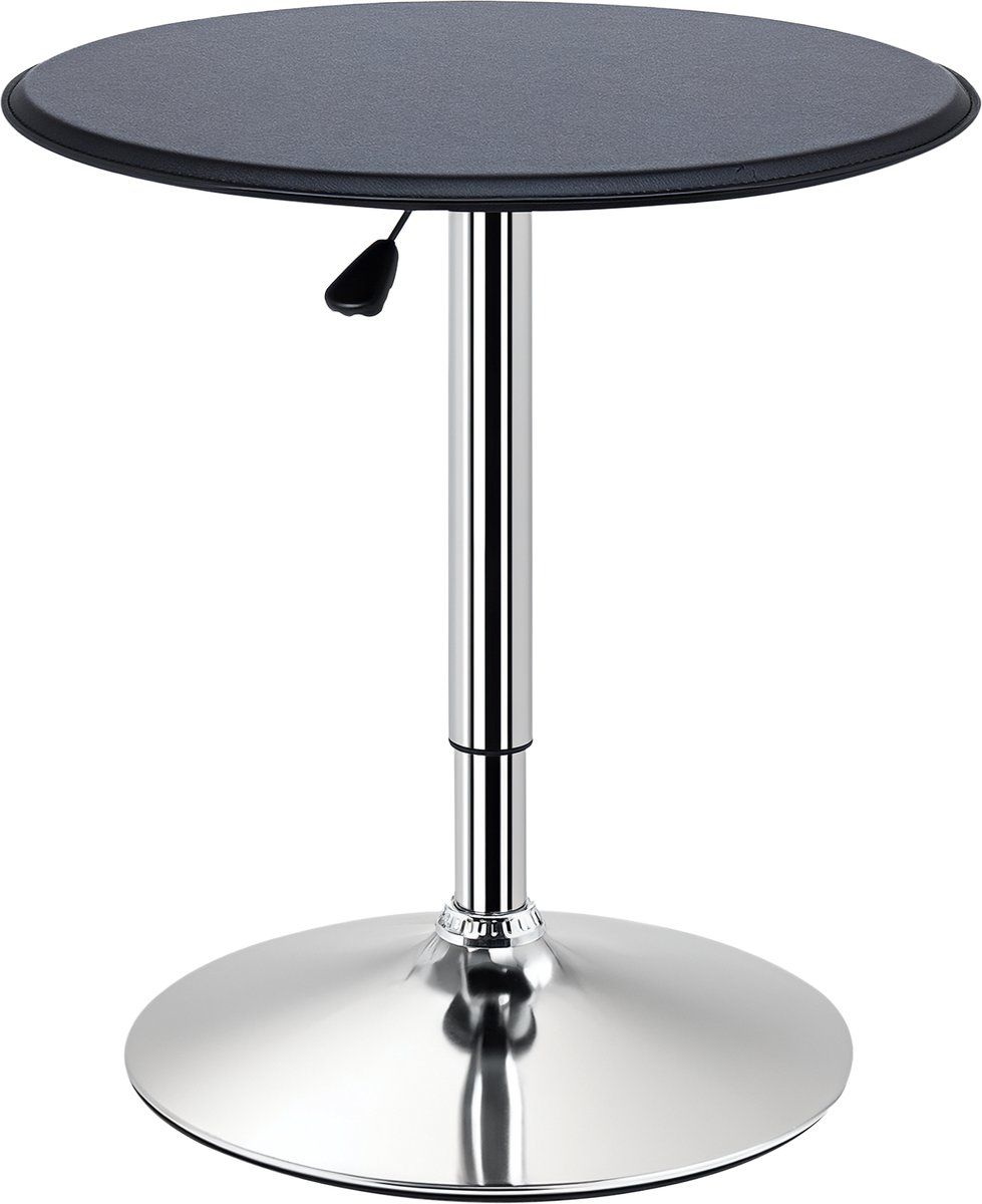 Bartafel in hoogte 67-93 cm verstelbaar met metalen onderstel - Ø 63 cm - zwart - Rond