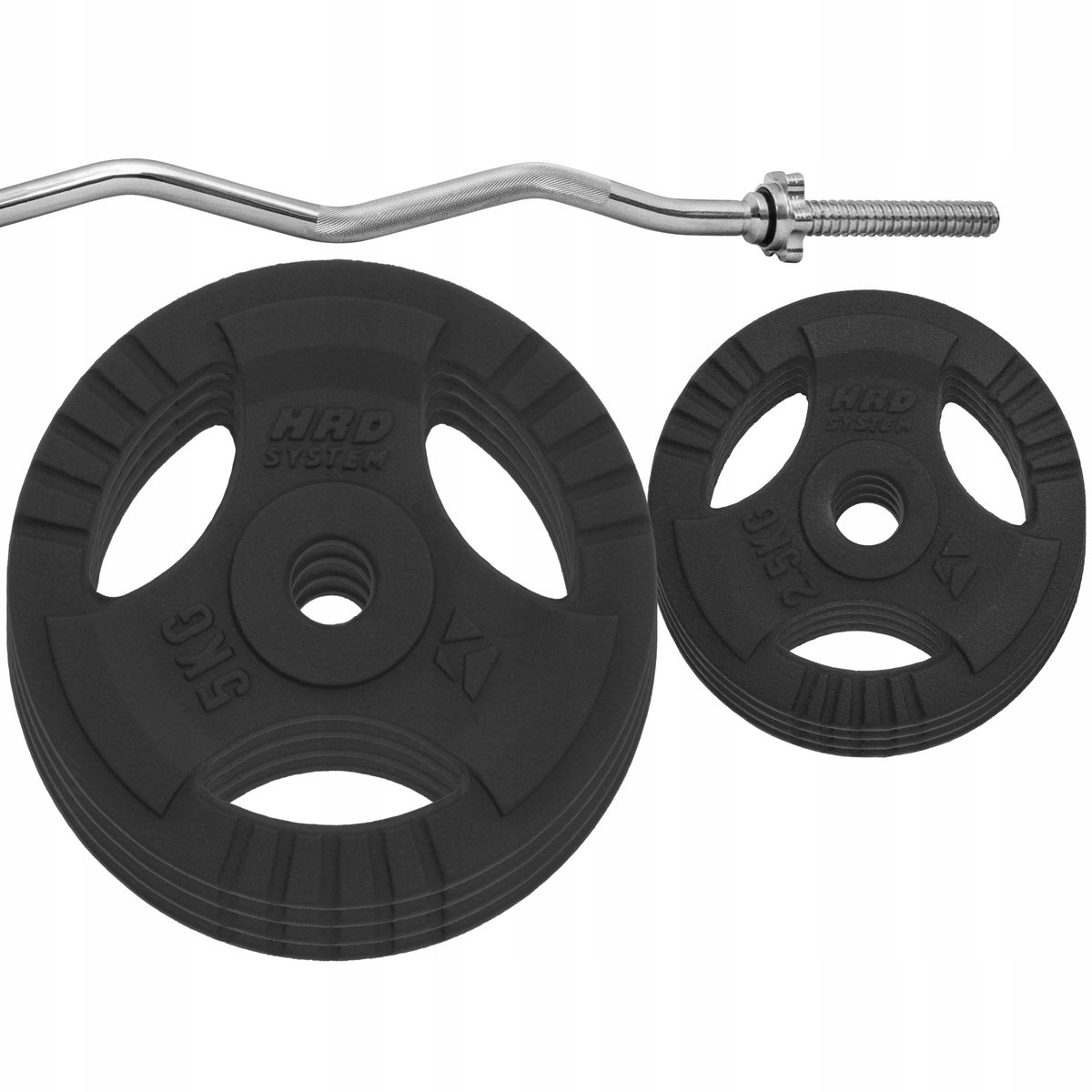 Merkloos Merلوze IJzeren Halterset 36kg met Gebogen Stang 120cm