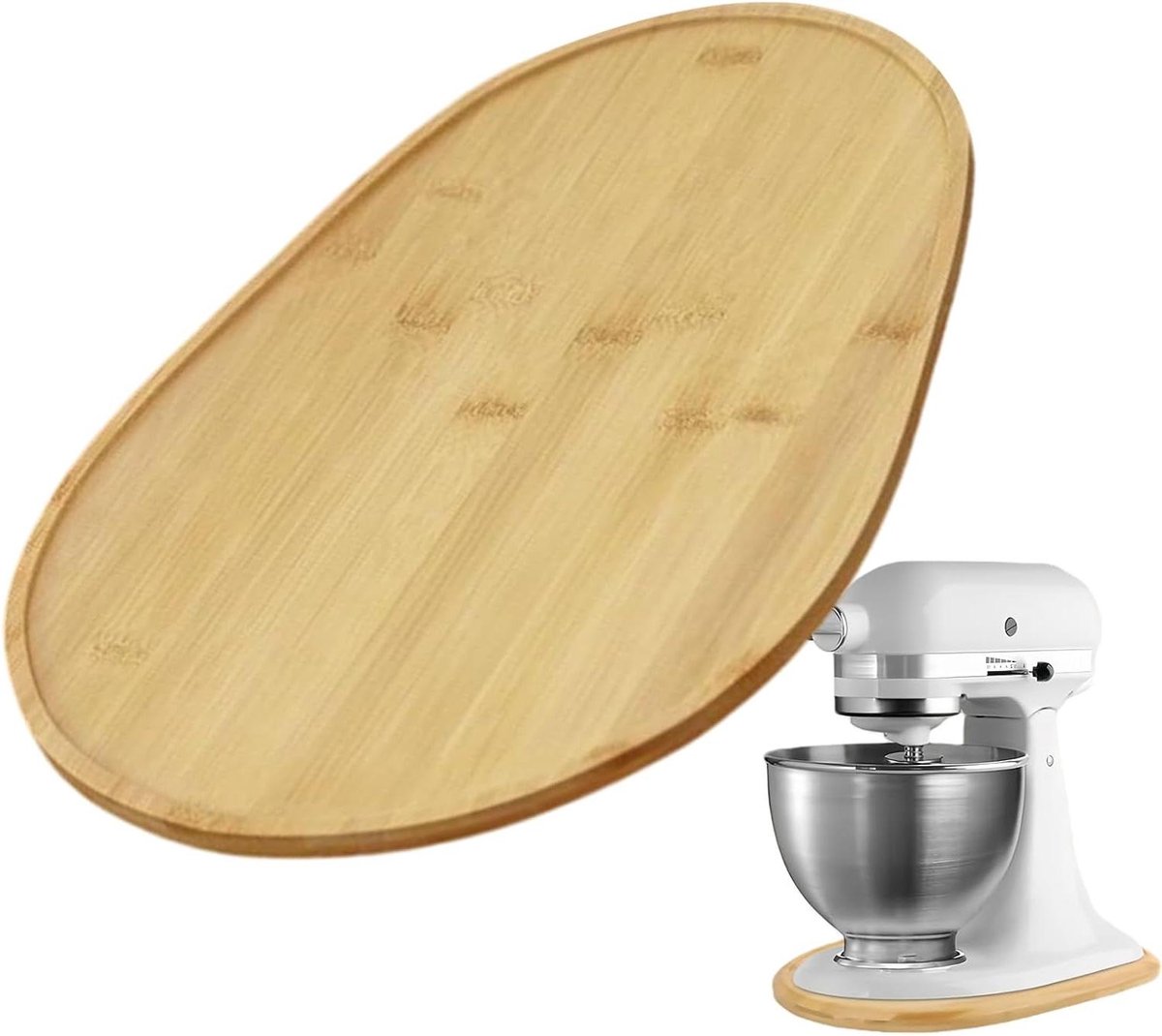 Mixer Slider Mat - Keukenmachine Onderlegger - Keuken Organiseren - Schokabsorberend Hout - 387 cm - Niet gespecificeerd