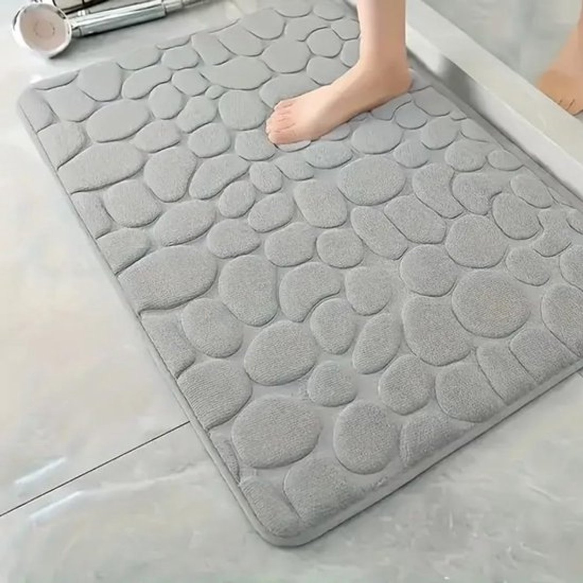 Antislip badmat - absorberend - dik en zacht - grijs