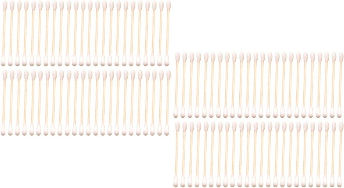 Katoenen Swabs - Oordopjes Wattenstaafjes - Cosmetisch Gebruik - Dubbelzijdig - 600 stuks - Niet gespecificeerd