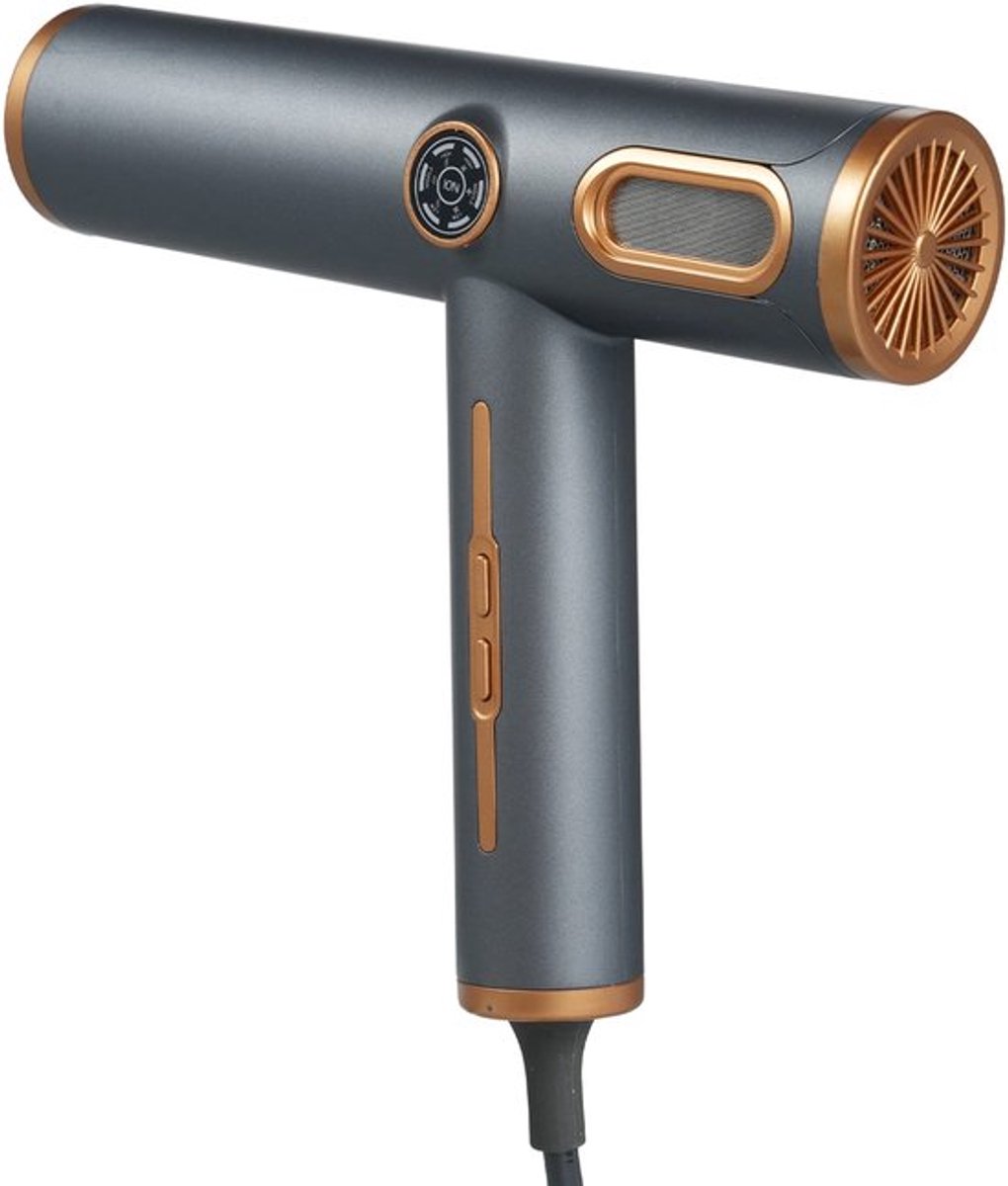 haardroger - 1600 W sneldrogende föhn 11000 tpm föhn 3 snelheden 3 warmte-instellingen LED-scherm voor thuis en salongebruik