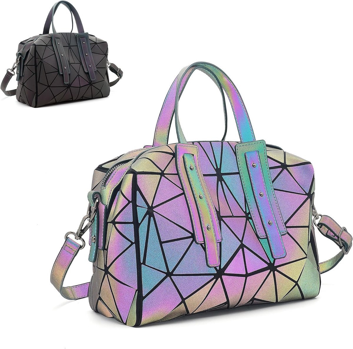 Geometric Bag for Women, Light Geometric Bags and Holographic Shoulder Bags, Cb-02, Small - ShopVlot