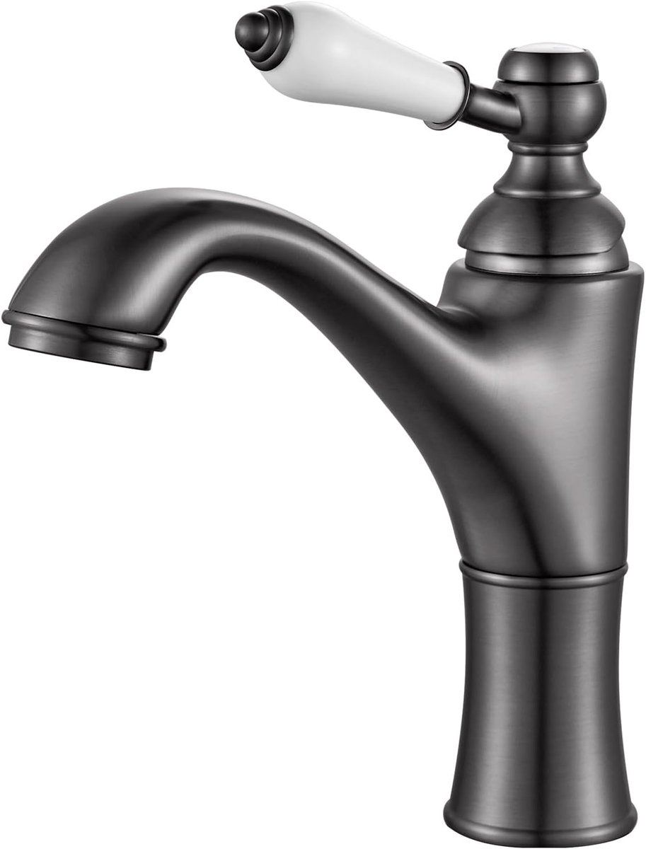 Basin Faucet, Bathroom Water Faucet, Single Lever Basin Mixer Tap, Grey - ShopVlot