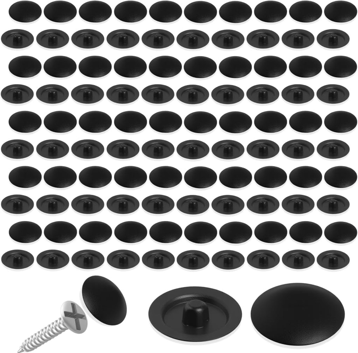Pack of 100 Screw Caps, Decorative Caps for Phillips Screws (12 mm), Waterproof and Corrosion Protection for 7-8 mm - ShopVlot