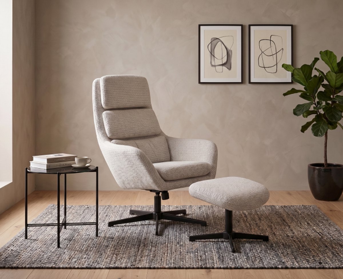 Relaxfauteuil Naarden met kantelfunctie en voetenbank - Mito Natural