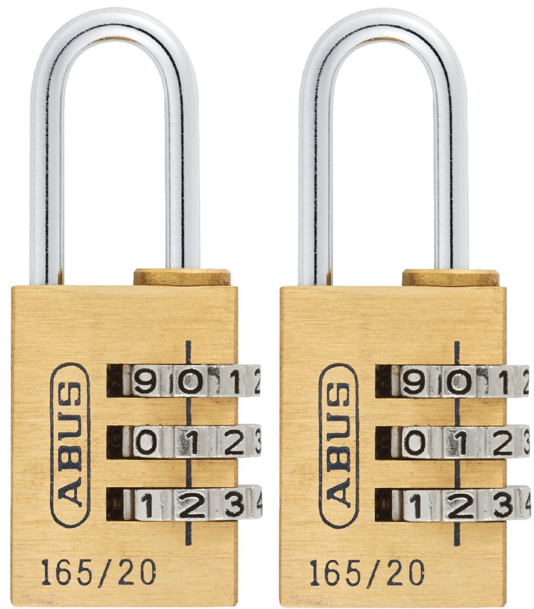 ABUS cijferslot 165/20 – kofferslot, hangslot van messing