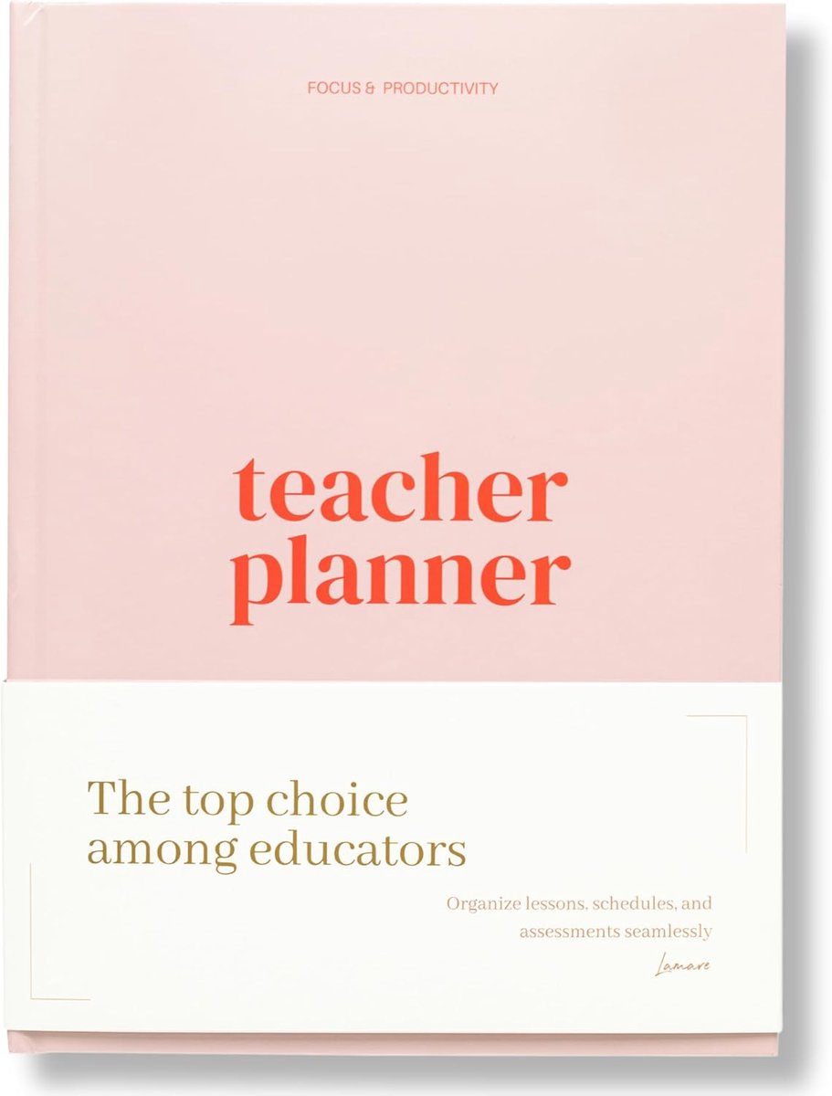 Docentenplanner Academisch Jaar - Lesplanner Agenda - Lesgeven Organiseren - Vlekbestendige Kaft - 28.7 x 20.8 cm - Roze