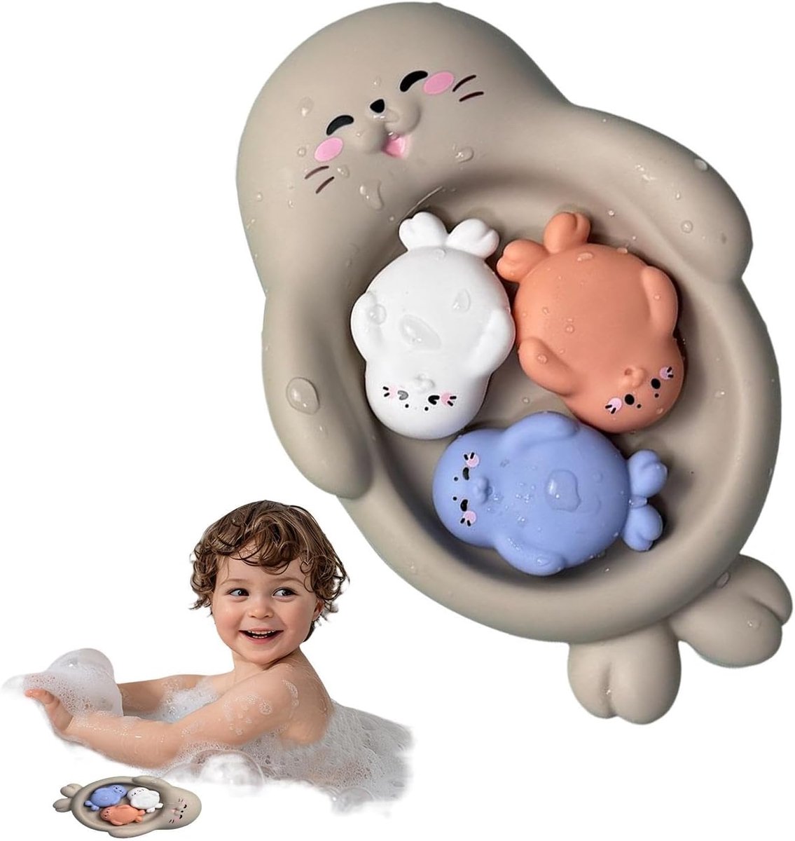 Badspeelgoed Set - Waterspeelgoed Dieren - Spetterpret Leren - Gemakkelijk Schoon - 4 Stuks - Multicolor