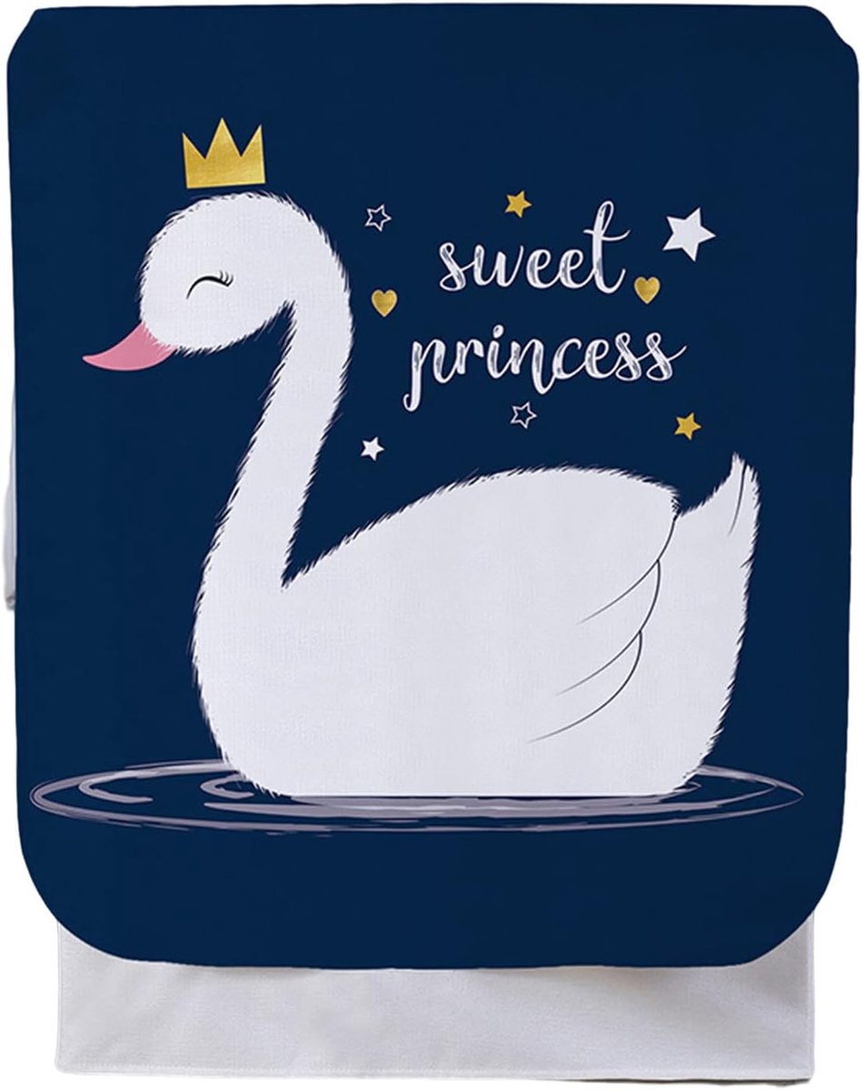 FANSU Wasmachinehoes met Tekenfilm waterdichte stofdichte machinehoes voor voorlader droogkast beschermer zonwerende wasmachinehoes droogtrommelhoes (Zwaan S capaciteit 5 7 kg)