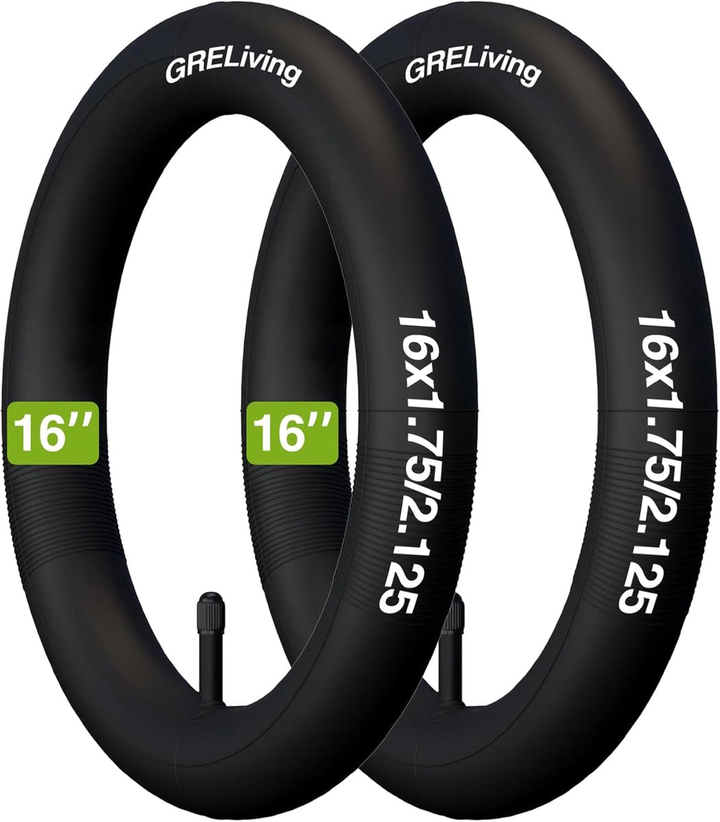 Fiets binnenband - Reserve slang - Wiel reparatie - Butyl rubber - 16 inch - Zwart