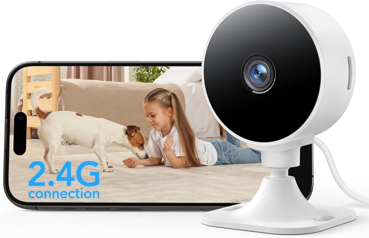 Binnencamera Nachtzicht - Babyfoon Monitor - Kind Bewaken - Bewegingsdetectie Geluid - 1080p HD - Wit