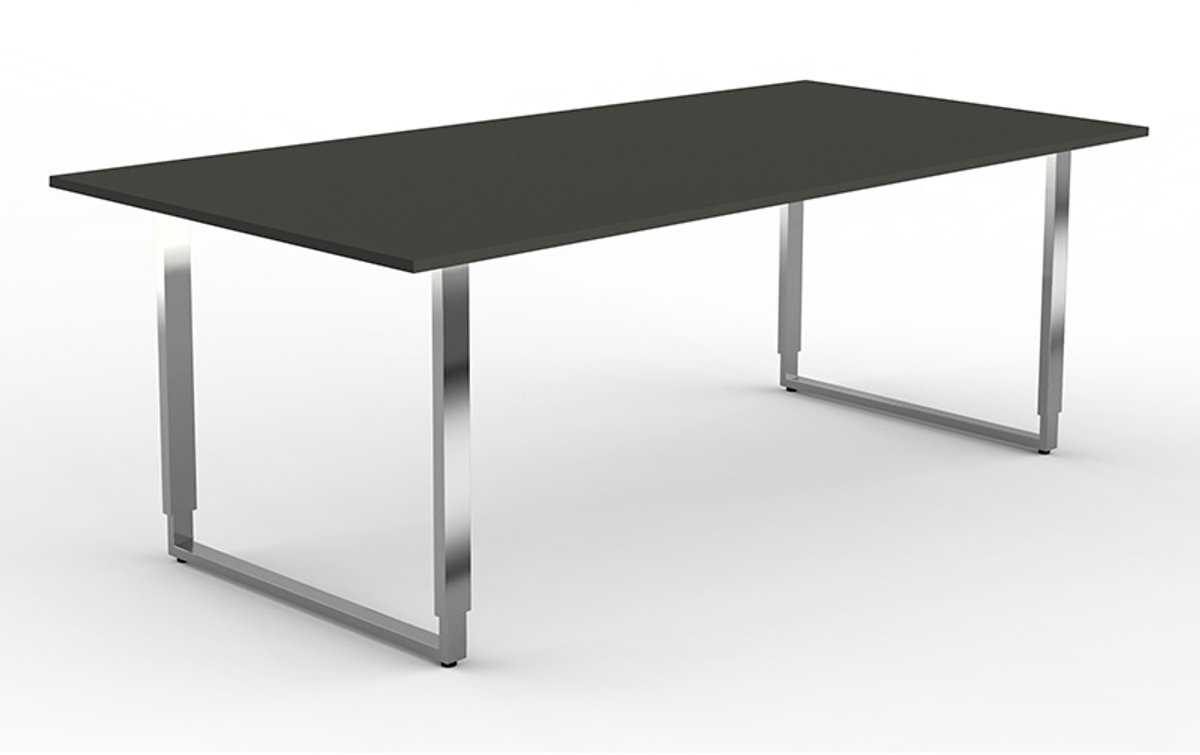 Vergadertafel Spirit antraciet 200x100cm verstelbaar