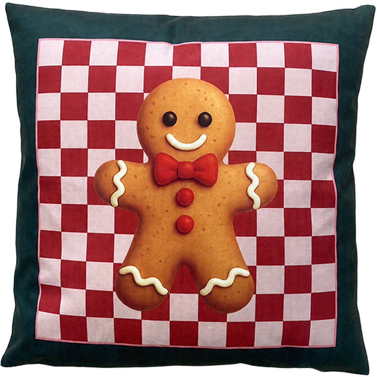 Clayre & Eef Sierkussen 45x45 cm Bruin Polyester Gingerbread man
