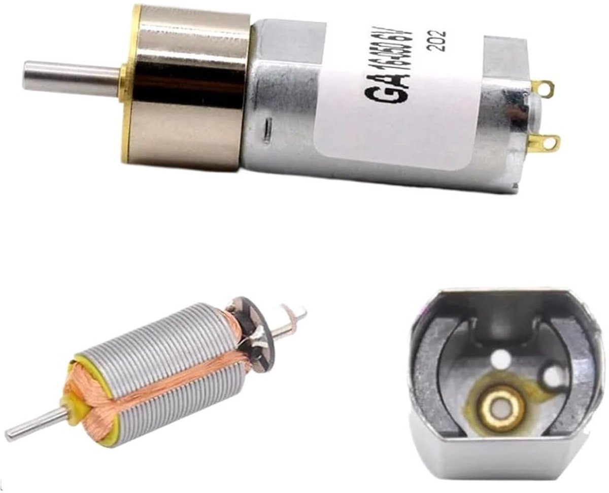 Micro Tandwielmotor - Geluidsarme Motor - Robotarm Bouwen - Metalen Versnellingsbak - 12v 50R - Zilver
