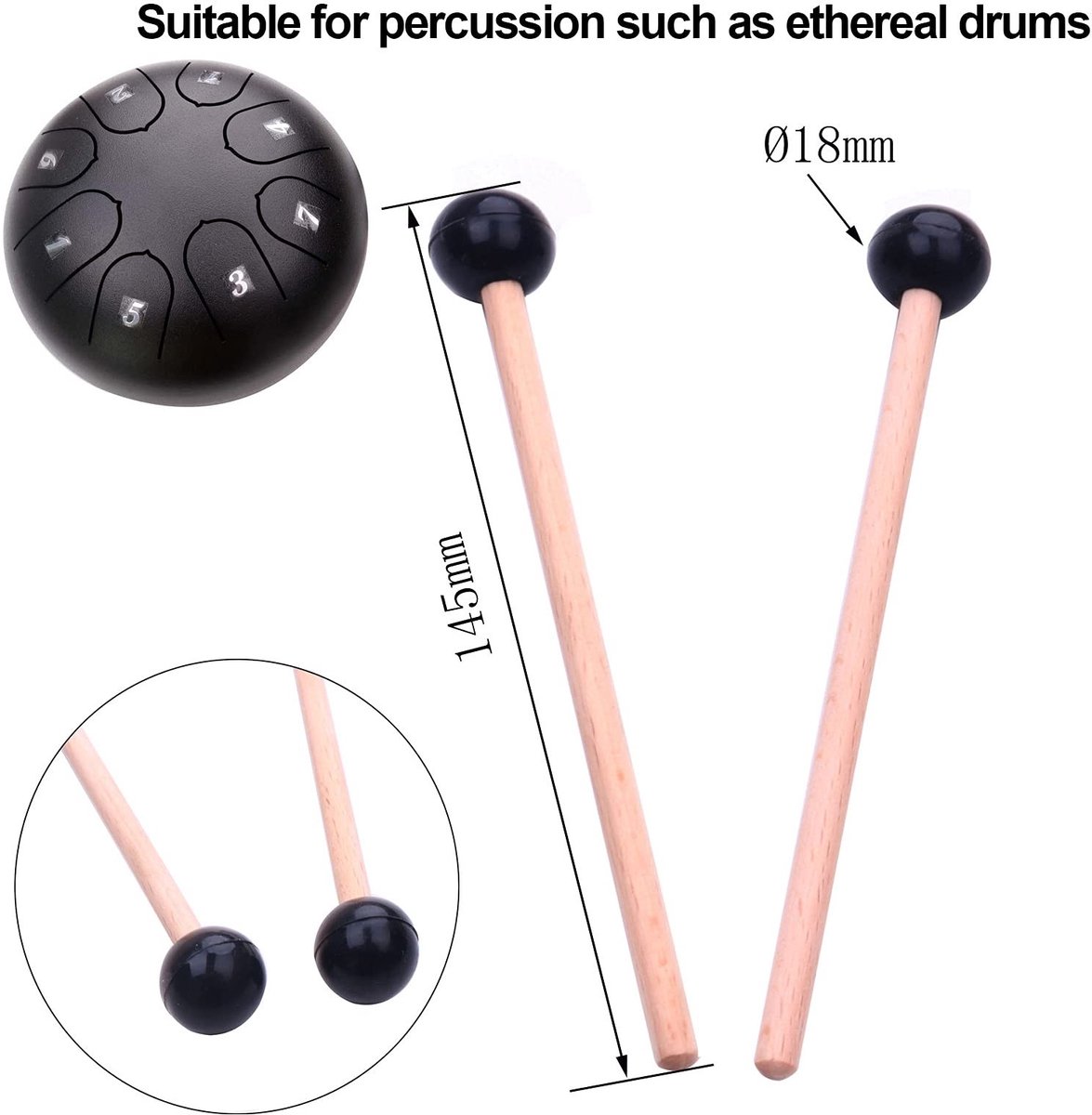 Dailygoods- Drumstick Slijtvast - Drumstick Houder - Lichtgewicht - Ronde Kop - Esdoornhout - Geschikt voor Marimba - Percussiestok