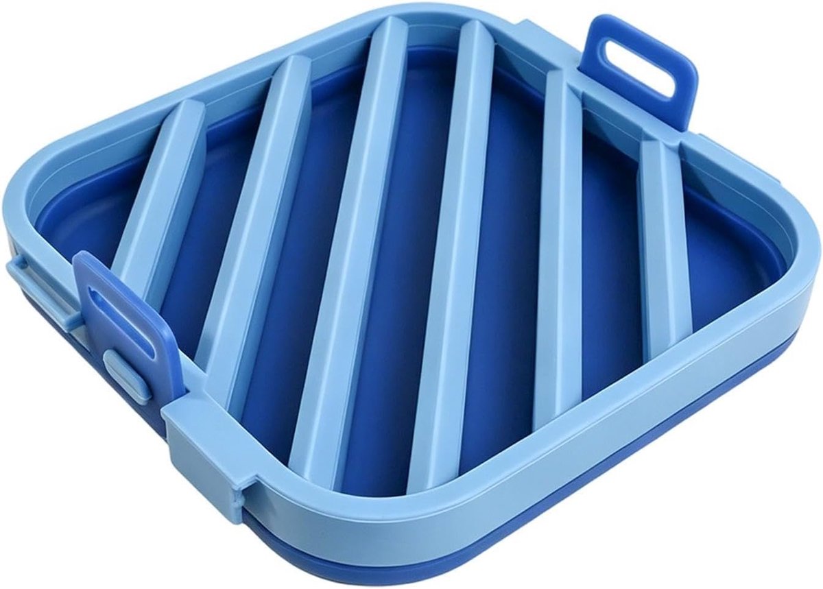 Heteluchtfriteuse Accessoire Siliconen Ovenrek Gezonder Koken Gelijkmatige Warmtecirculatie 16.8 x 15.8 cm Blauw