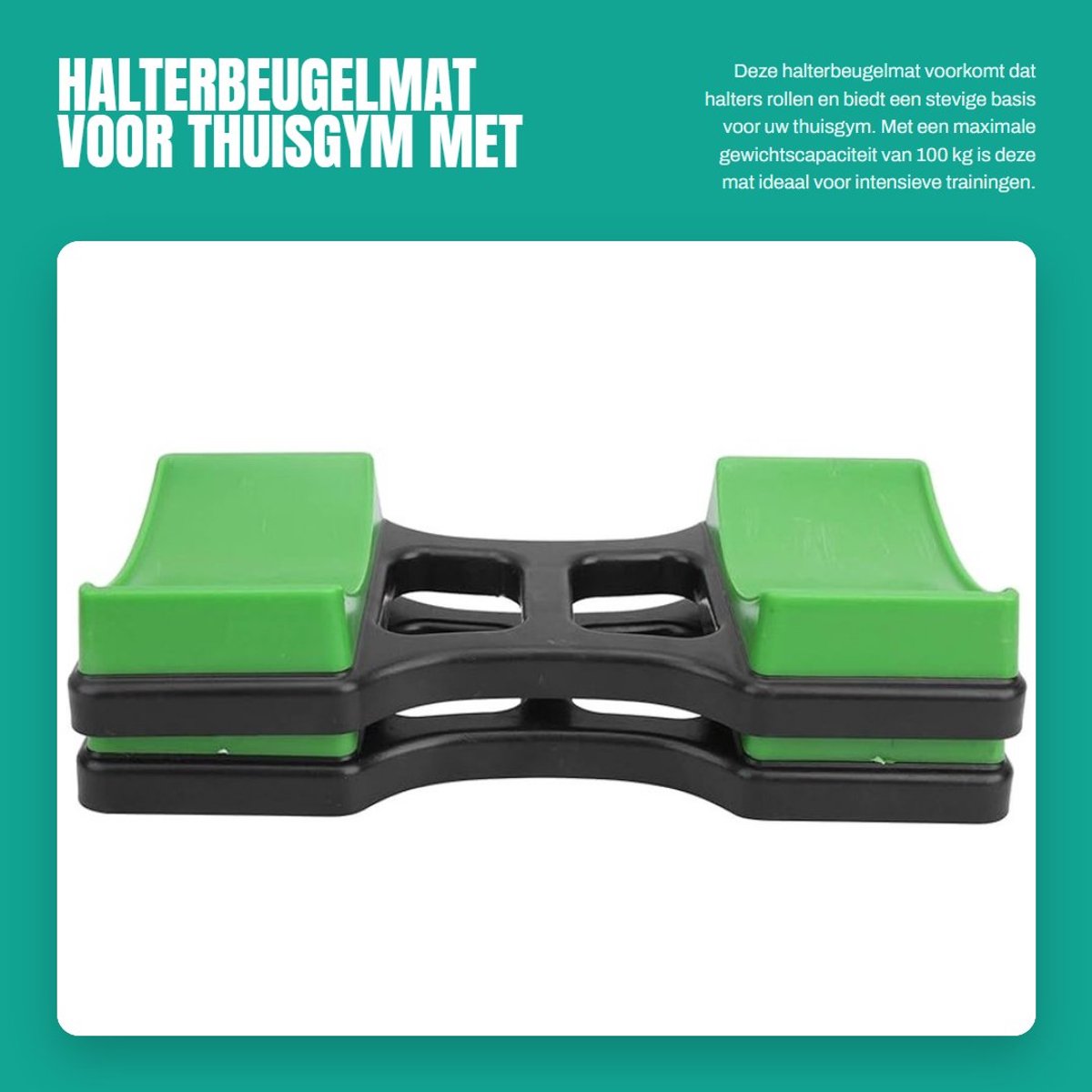 Dailygoods- Halterbeugelmat - Voorkomt rollende halter - Halterframestandaard - Vloerbeschermingskussen - Geschikt voor thuisgym - Draagt tot 100 kg - Dumbbell Pad