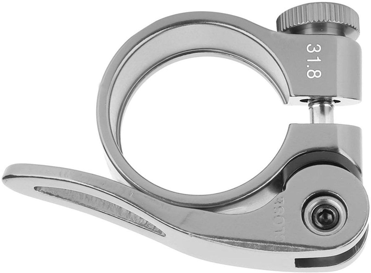 Dailygoods- Zadelpenklem Snelsluiting - Zadelpen 31,8 mm - Aluminiumlegering - Duurzaam - Lichtgewicht - Roestvrij