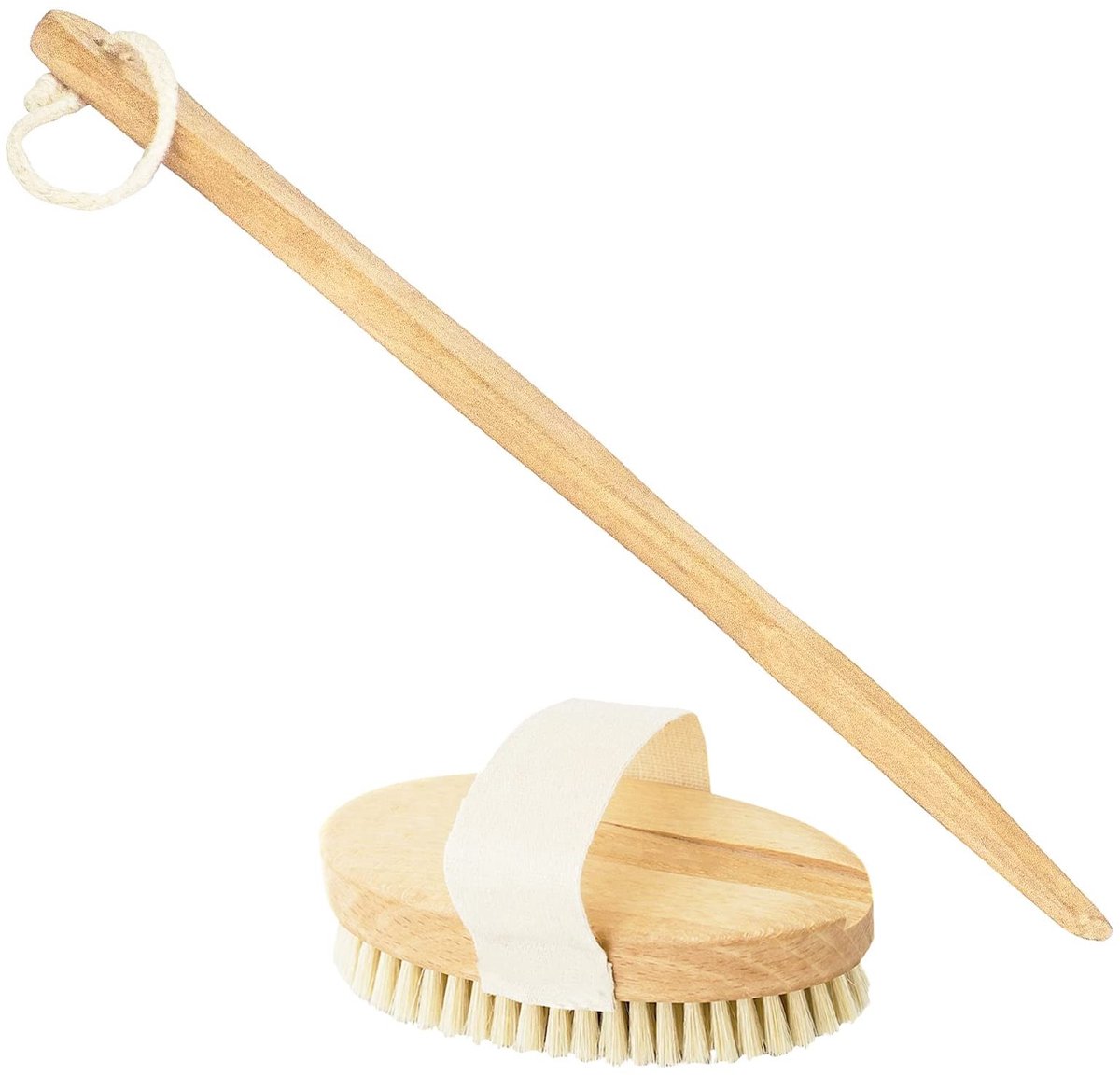 Dailygoods - Rugborstel met Natuurlijke Haren - Afneembare Droogborstel