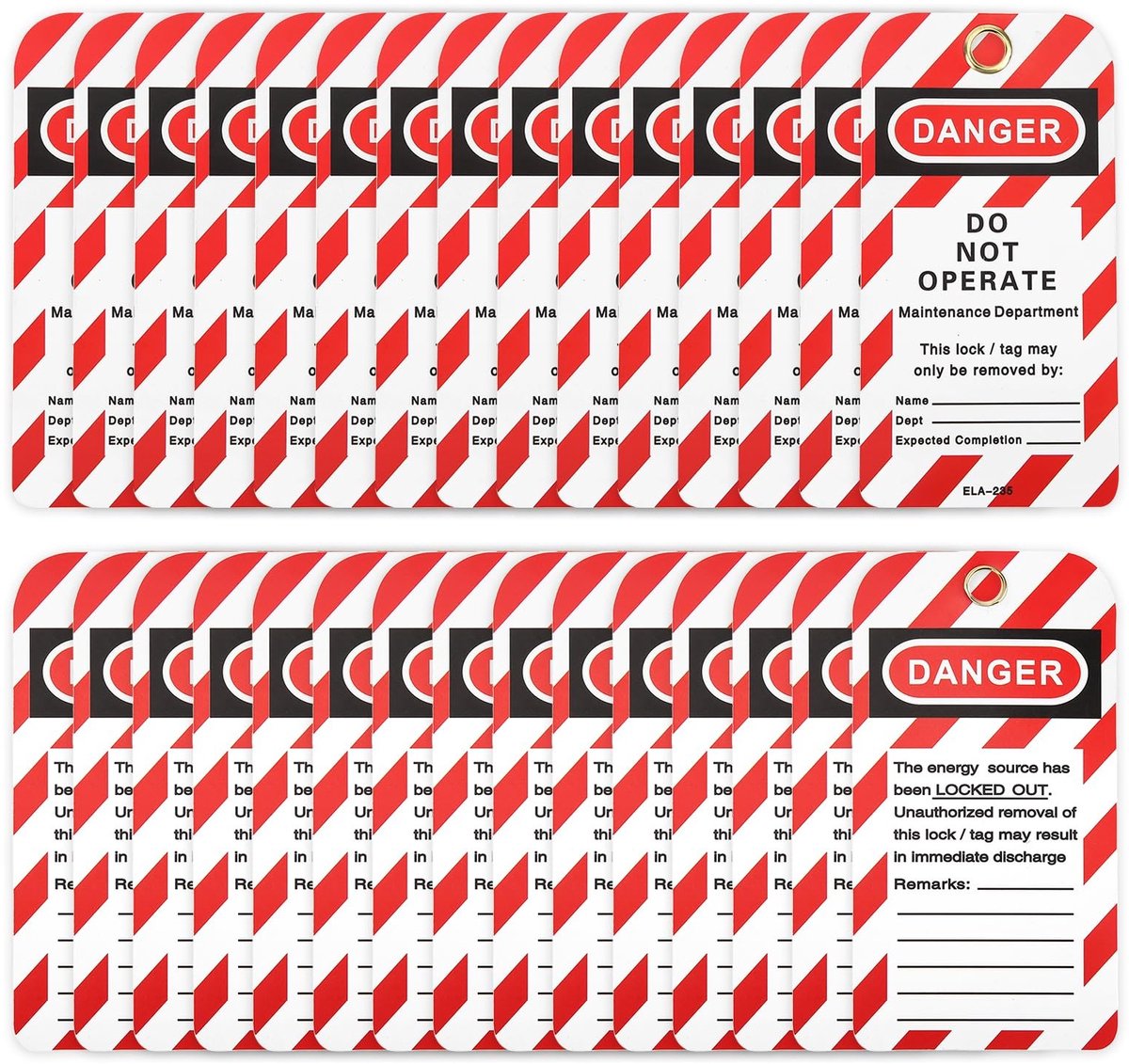 Dailygoods- Hangslot Tag 30PCS - Herschrijfbare PVC - Veiligheidsetiket - Herbruikbaar - Duurzaam - Geschikt voor Industrie - Veiligheidslabel