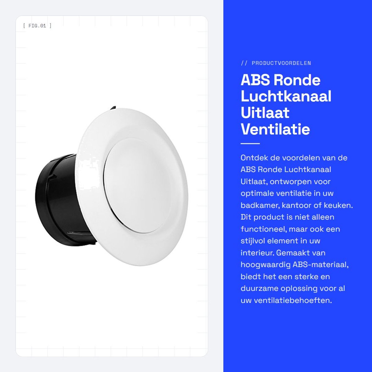 Dailygoods- Plafondklep Hoogwaardig ABS - Ventilatie - Geluidsreductie - Eenvoudige installatie - Decoratieve afdekking - Stijlvol ontwerp - Ventilatierooster