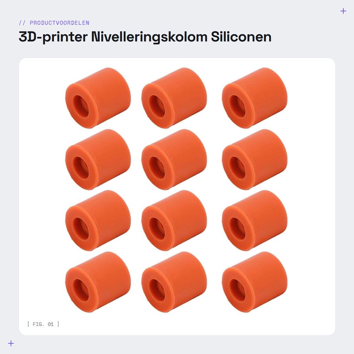 Dailygoods- Nivelleringskolom Siliconen - 12-delige Set - Hittebestendig - Stabiele Bedbevestigingen - Trillingsbestendig - Hoogwaardige Materialen - 3D-printer Accessoires