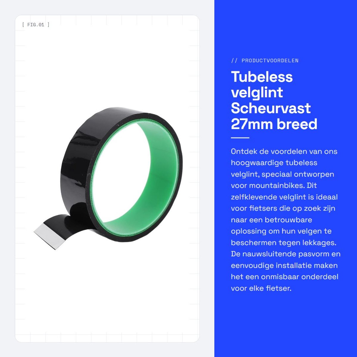 Dailygoods- Velglint 28 Inch - Scheurvast - Zelfklevend - Lichtgewicht - 10 Meter - Gemakkelijk schoon te maken - Tubeless Tape