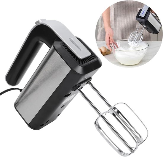 Elektrische Handmixer - Draadloze Mixer - Bakken en Mixen - 7 Snelheden Instelbaar - 21 x 20.5 x 9.5 cm — afbeelding 2
