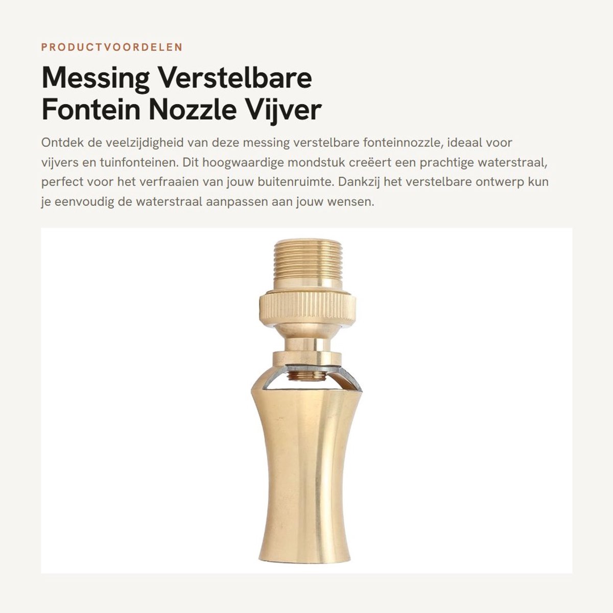 Dailygoods- Fontein Nozzle Verstelbaar - Fonteinpomp - Vijver Sprinkler - Messing - Waterpatroon - Zuurstofverrijking