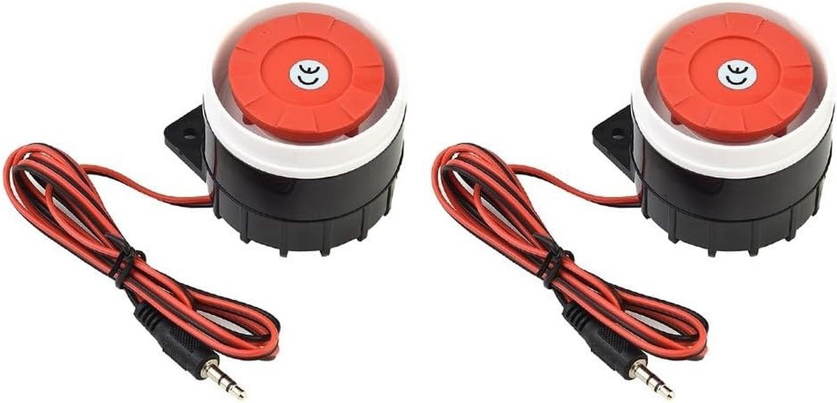 Binnen Beveiligings Sirene - Alarm Zoemer - Huis Beveiligen - 120dB Luid Geluid - 2 Stuks - Zwart