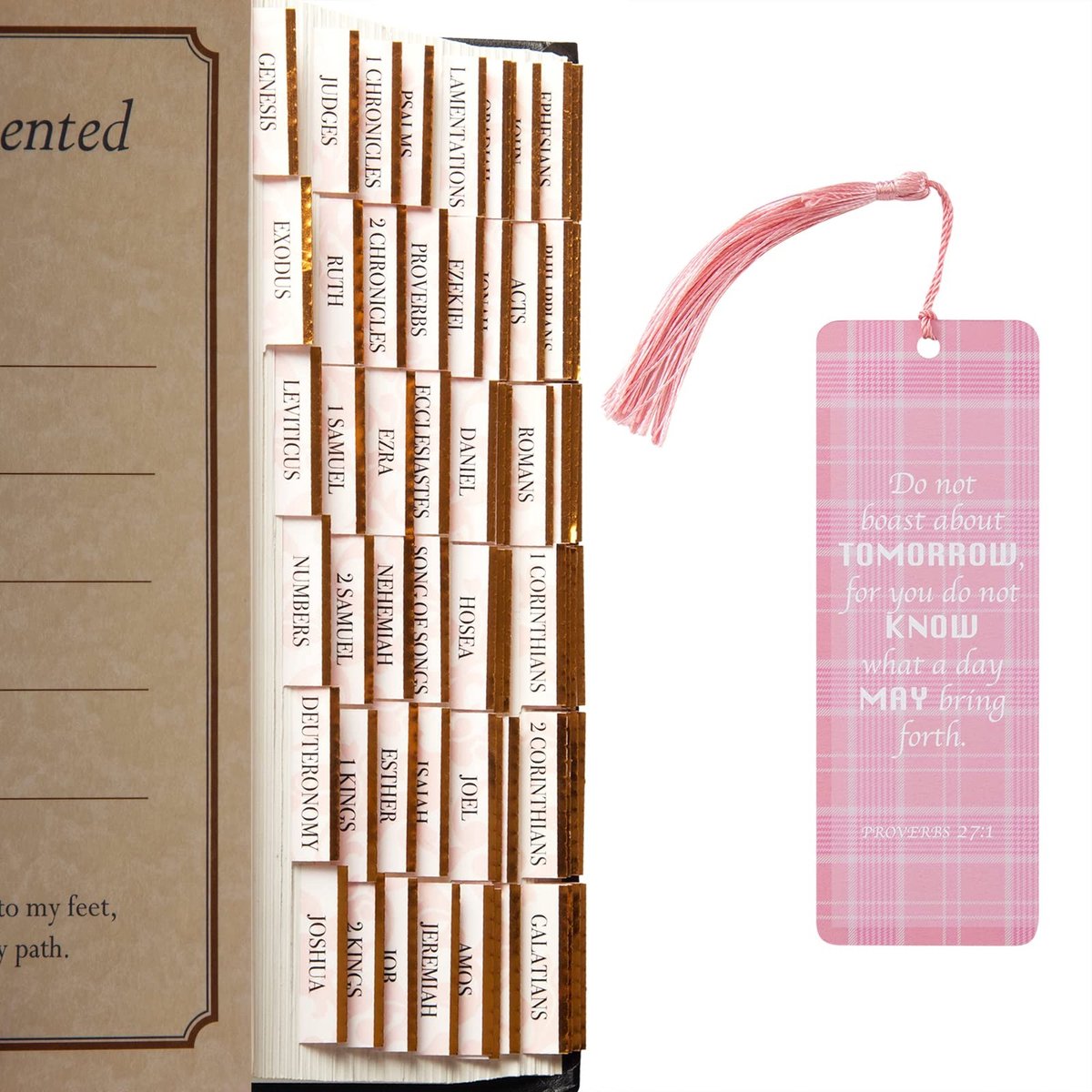 Dailygoods- Bijbeltabbladen 96 Gelamineerde - Index Tabbladen - Studie Benodigdheden - Christelijk Cadeau - Katholieke Tabbladen - Geschikt voor Dames/Heren/Kinderen - Bijbelindex