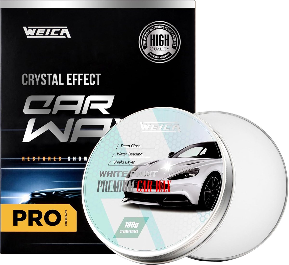 Autowas Zwart - Krasverwijderaar Poetsmiddel - Auto Polijsten - Keramische Coating - 180 g - Zwart