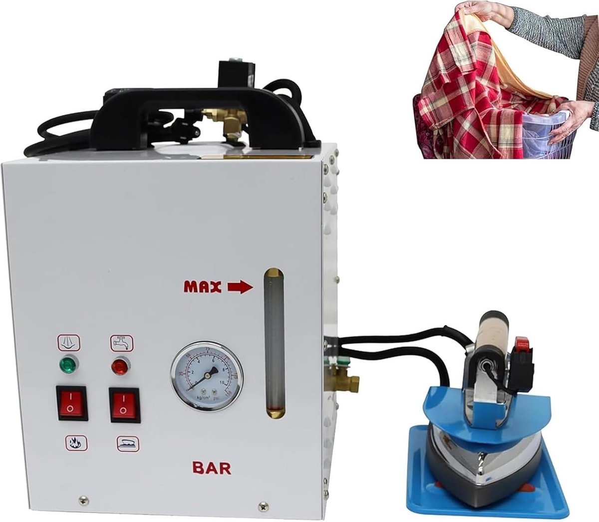 Stoomstrijkijzer met generator - Professioneel strijkapparaat - Kleding kreukvrij maken - Grote 4L watertank - 1600W boiler - Meerkleurig