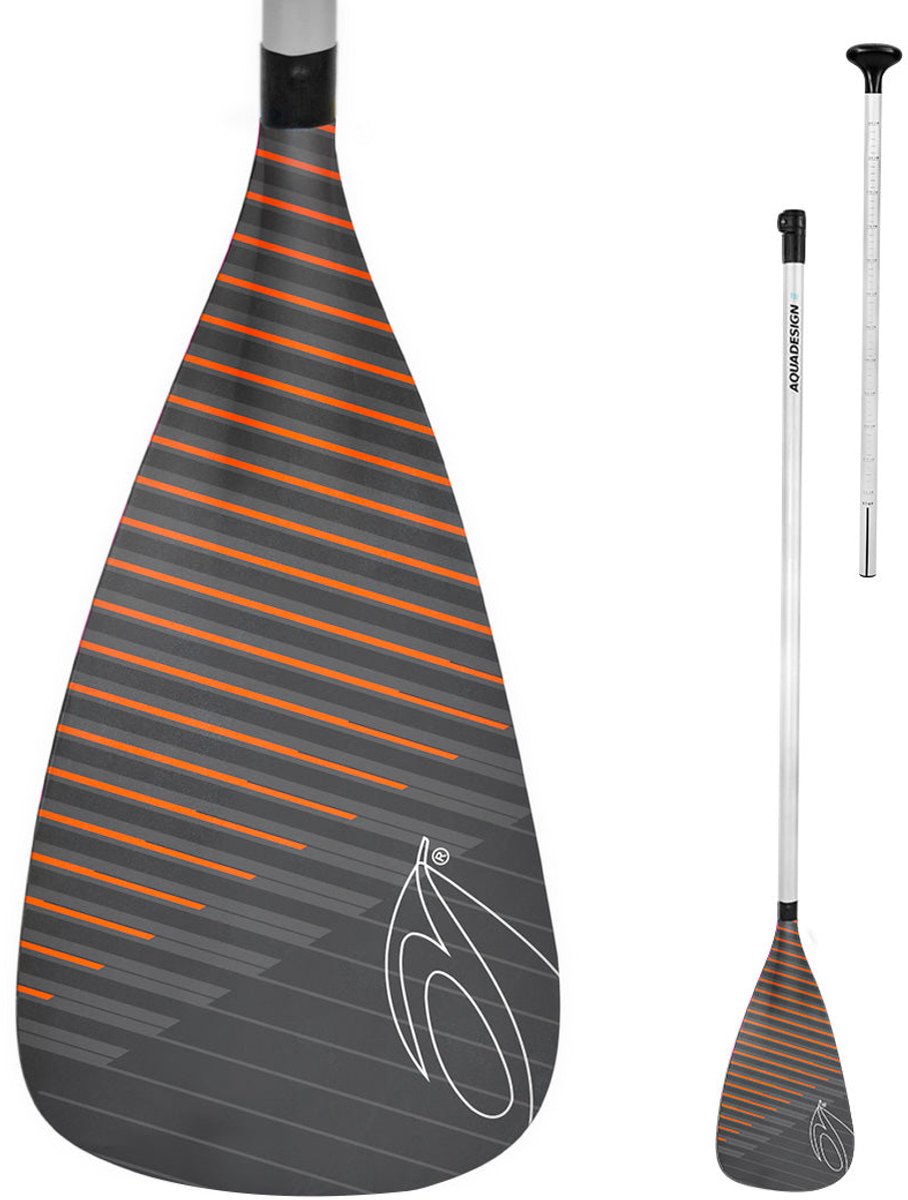 Instinct Verstelbare Sup Peddel 2-delig 160-220 cm - Aluminium Peddel - Kajak Peddel - Oranje - Lichtgewicht - Versterkt Nylon Blad