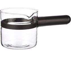 Melkopschuimkan - Espresso kan - Koffie bereiden - Lange handgreep - 200 ml - Wit Grijs
