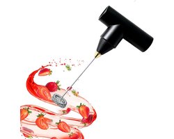 Handmixer Garde - Melkopschuimer - Koffie Maken - Draadloos Ontwerp - 23 cm - Zwart
