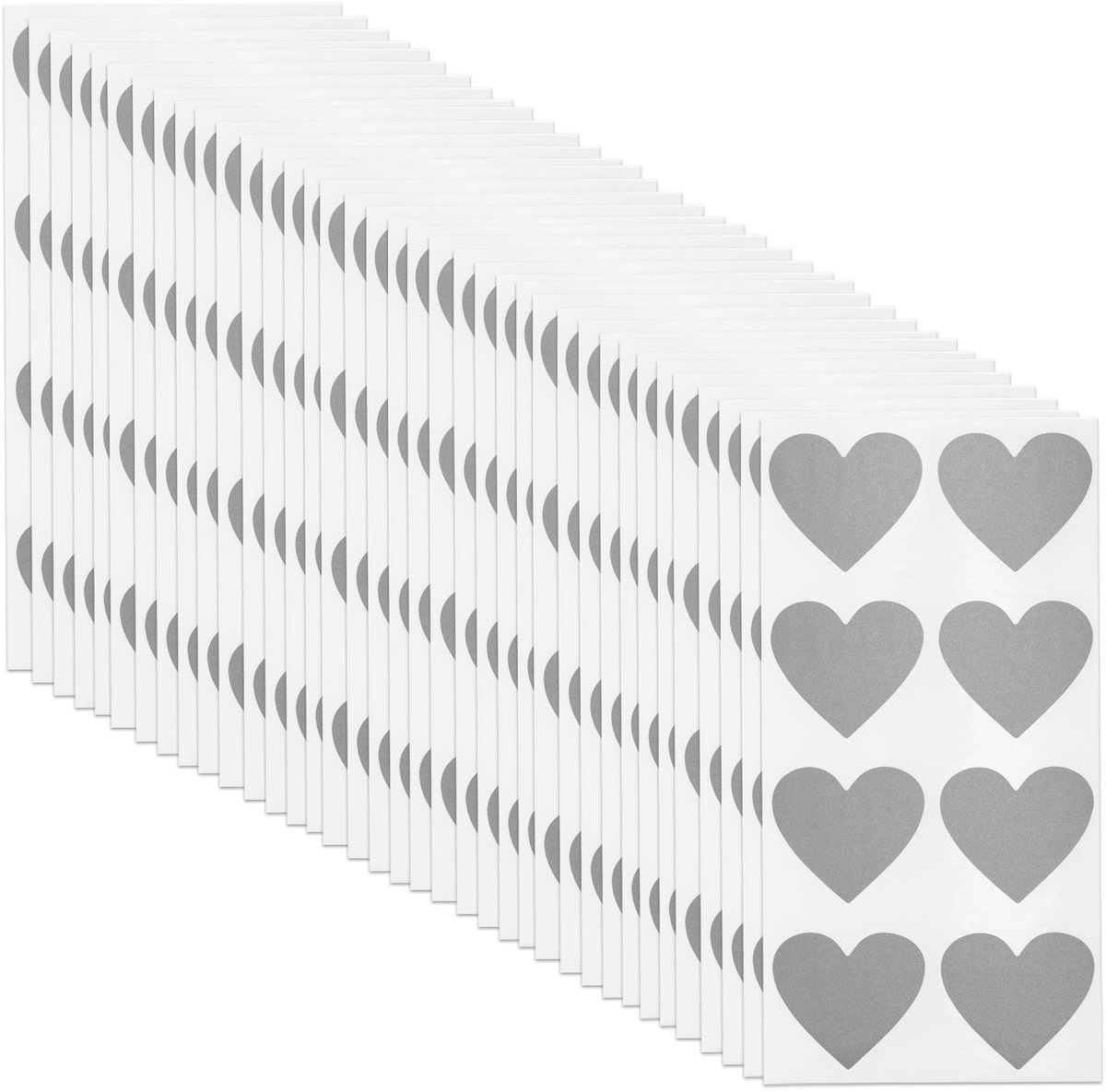 Dailygoods- Krasstickers Set van 300 stuks - Hart/kattenetiketten - Verrassingselement - Bruiloft/feest - 28 x 25 mm - Interactieve geschenken - Kraskaarten